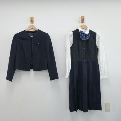 【中古】佐賀県 佐賀女子短期大学付属佐賀女子高等学校 女子制服 5点（ブレザー・シャツ・ジャンパースカート）sf017332