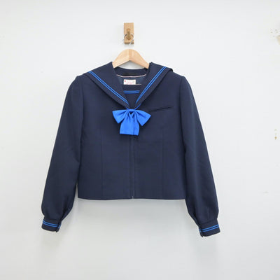 【中古】鹿児島県 種子島中学校 女子制服 4点（セーラー服・スカート）sf017336