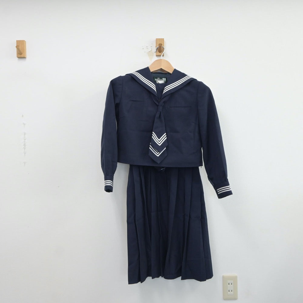 【中古】神奈川県 田島中学校 女子制服 3点（セーラー服・ジャンパースカート）sf017338