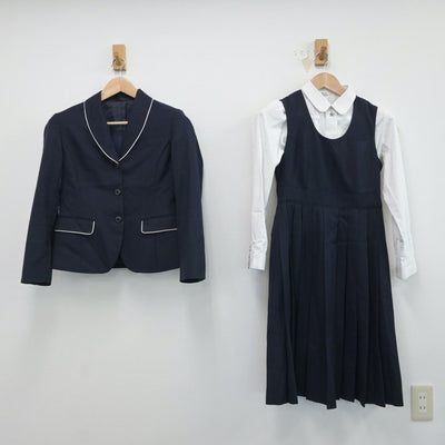 【中古】熊本県 尚絅高等学校 女子制服 3点（ブレザー・シャツ・ジャンパースカート）sf017350