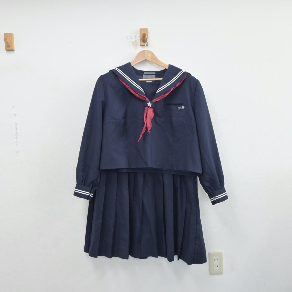 【中古】埼玉県 大井西中学校 女子制服 4点（セーラー服・スカート）sf017353