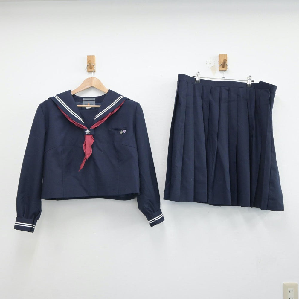 【中古】埼玉県 大井西中学校 女子制服 4点（セーラー服・スカート）sf017353