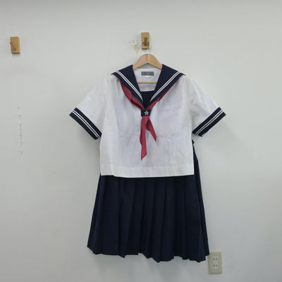 【中古】埼玉県 大井西中学校 女子制服 3点（セーラー服・スカート）sf017354