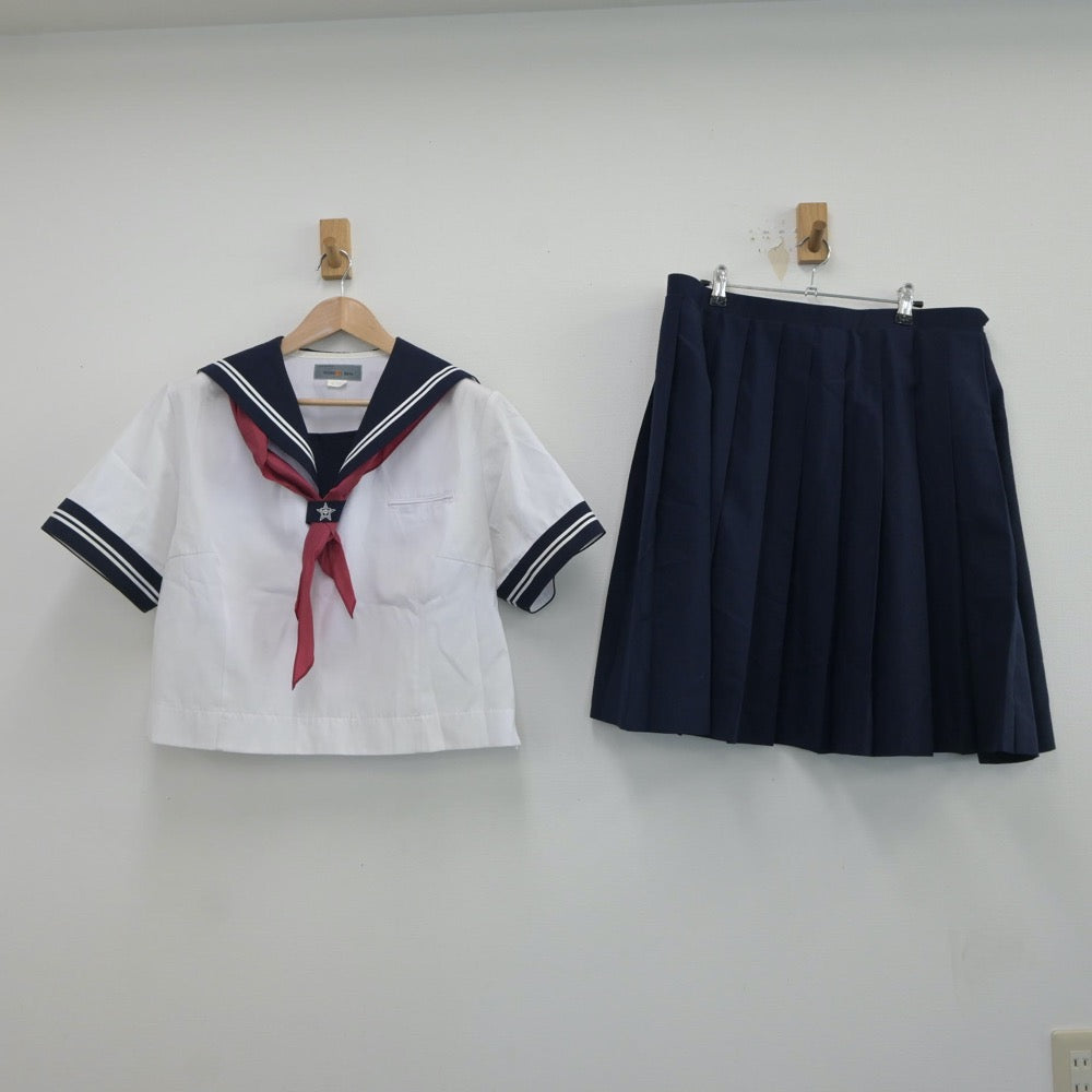 【中古】埼玉県 大井西中学校 女子制服 3点（セーラー服・スカート）sf017354