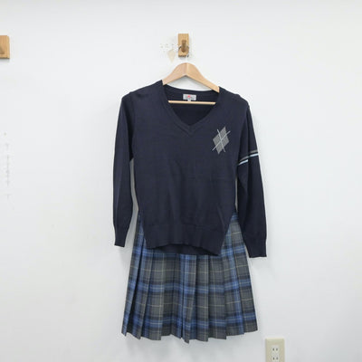 【中古】東京都 麹町学園女子中学校・高等学校 女子制服 4点（ブレザー・ニット・スカート）sf017356