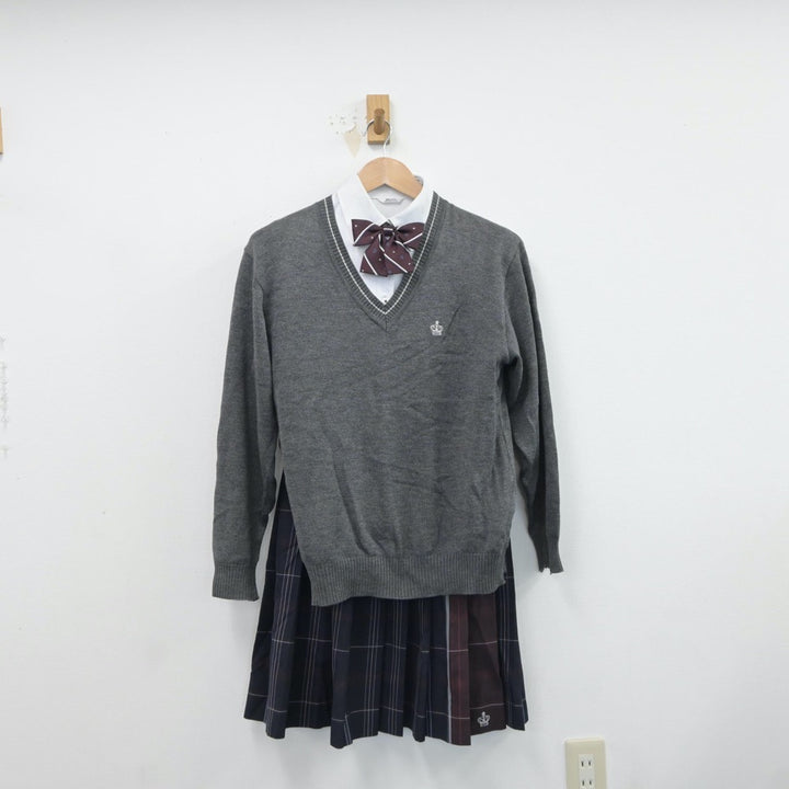 【中古】大阪府 布施北高等学校 女子制服 6点（ブレザー・シャツ・ニット・スカート）sf017358