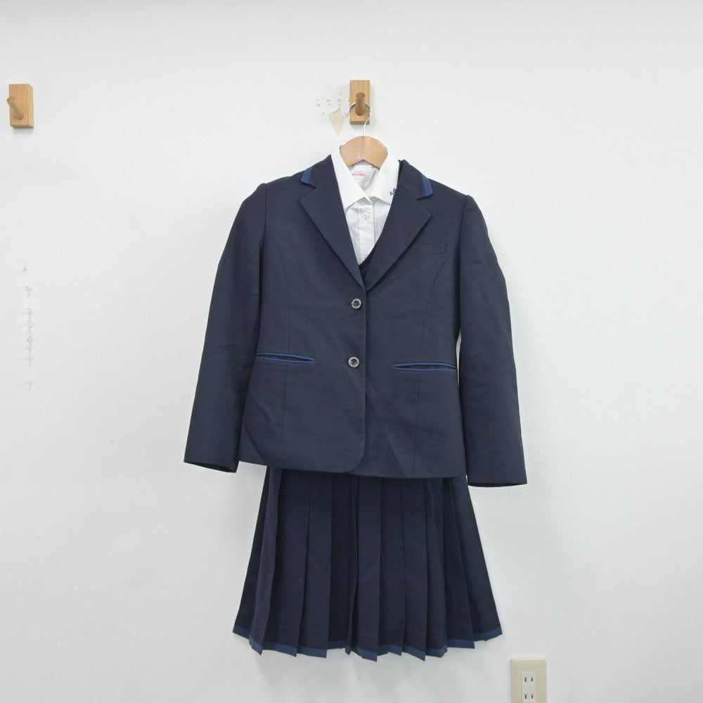 【中古】徳島県 小松島西高等学校 女子制服 4点（ブレザー・シャツ・ニット・スカート）sf017360