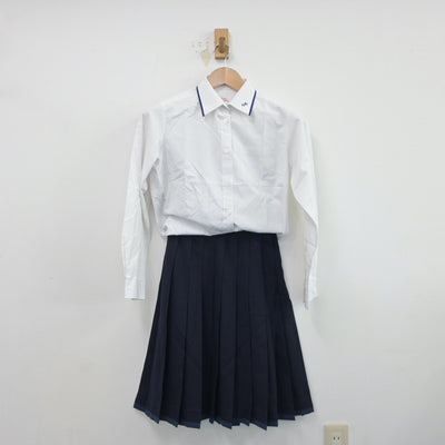 【中古】徳島県 小松島西高等学校 女子制服 4点（ブレザー・シャツ・ニット・スカート）sf017360