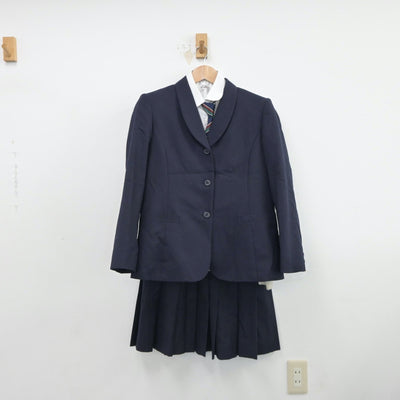 【中古】岡山県 倉敷中央高等学校 女子制服 6点（ブレザー・シャツ・ベスト・ニット・スカート）sf017370