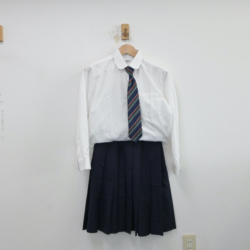 【中古】岡山県 倉敷中央高等学校 女子制服 6点（ブレザー・シャツ・ベスト・ニット・スカート）sf017370