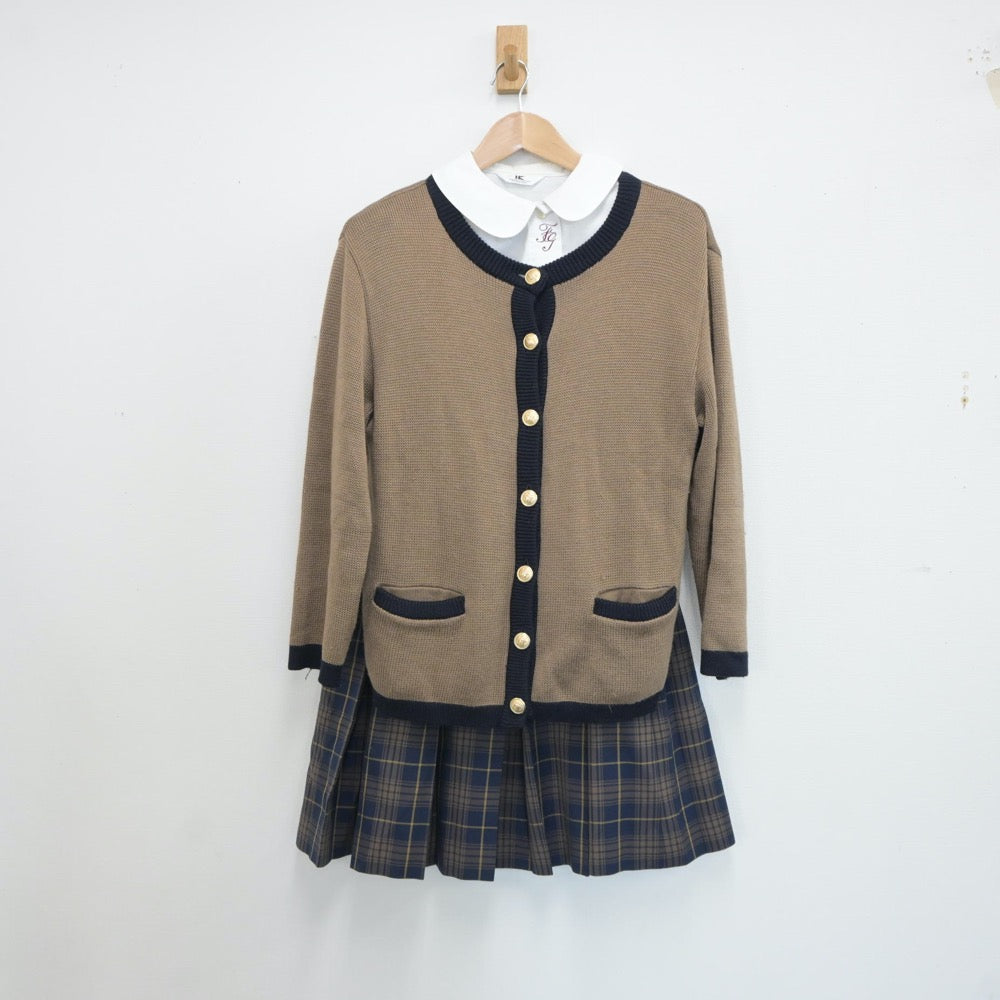 【中古】福岡県 福岡女子高等学校 女子制服 4点（ブレザー・シャツ・ニット・スカート）sf017373