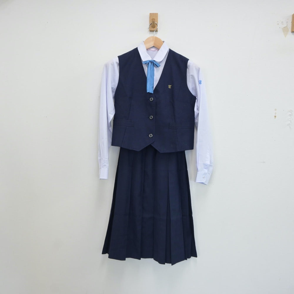 【中古】愛知県 愛知県立豊田高等学校 女子制服 5点（ブレザー・ベスト・シャツ・スカート）sf017376