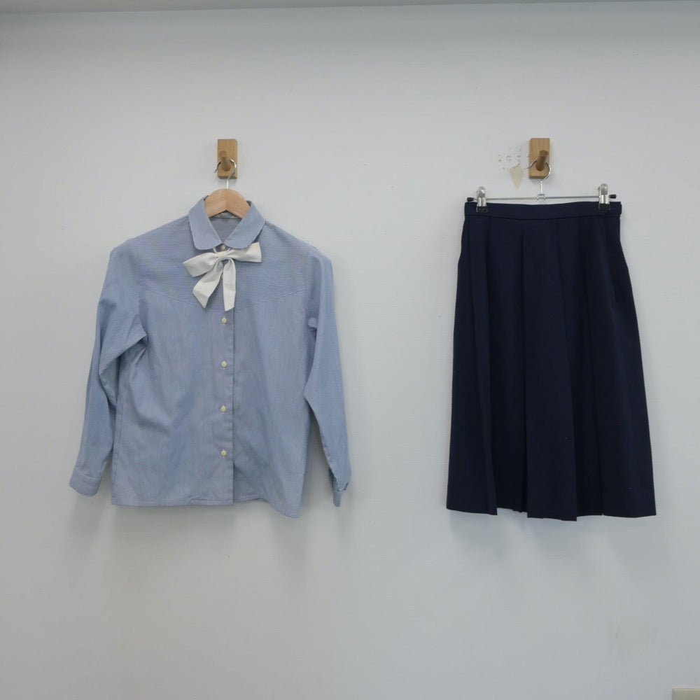 【中古】兵庫県 兵庫大学附属須磨の浦女子高校 女子制服 2点（シャツ・スカート）sf017384