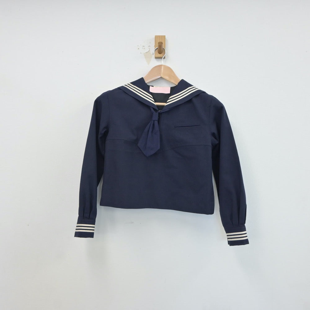 【中古】東京都 十文字高等学校 女子制服 2点（セーラー服・ジャンパースカート）sf017389