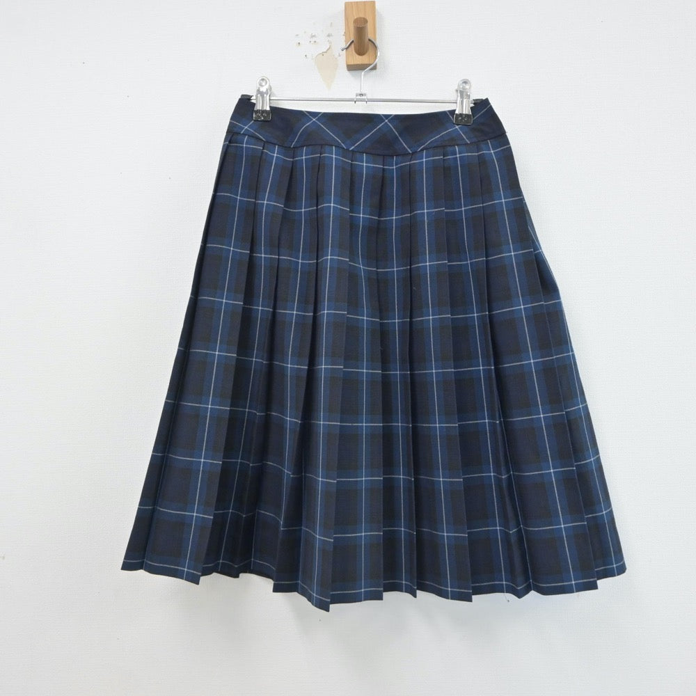 【中古】福岡県 福岡講倫館高等学校 女子制服 4点（ニットベスト・スカート）sf017412