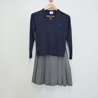 【中古】大阪府 近畿大学附属高等学校 女子制服 4点（ブレザー・ニット・スカート）sf017414