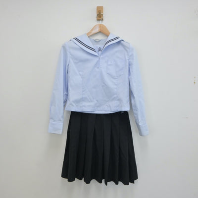 【中古】熊本県 熊本県立菊池高等学校 女子制服 3点（セーラー服・スカート）sf017423