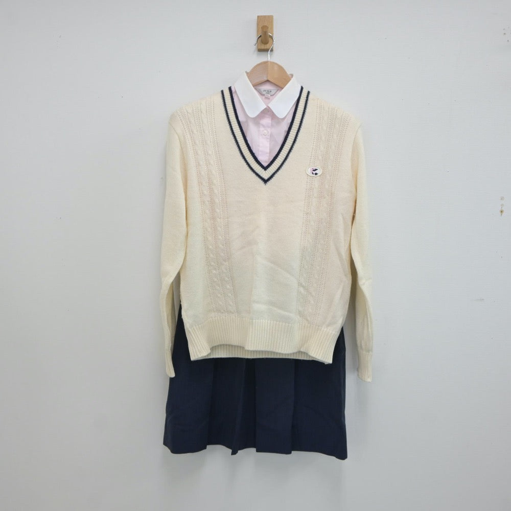 【中古】埼玉県 埼玉県立久喜高等学校 女子制服 5点（ブレザー・シャツ・ニット・スカート）sf017427