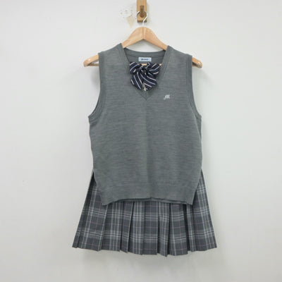 【中古】東京都 東京都立三鷹中等教育学校 女子制服 3点（ニットベスト・スカート）sf017435