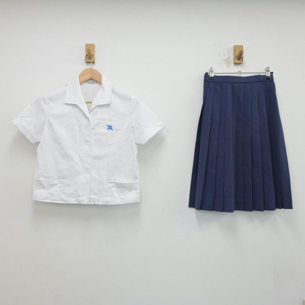 【中古】長崎県 長崎県立長崎北高等学校 女子制服 3点（シャツ・スカート）sf017439