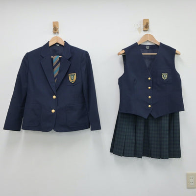 【中古】宮城県 仙台白百合高等学校 女子制服 4点（ブレザー・ベスト・スカート）sf017442