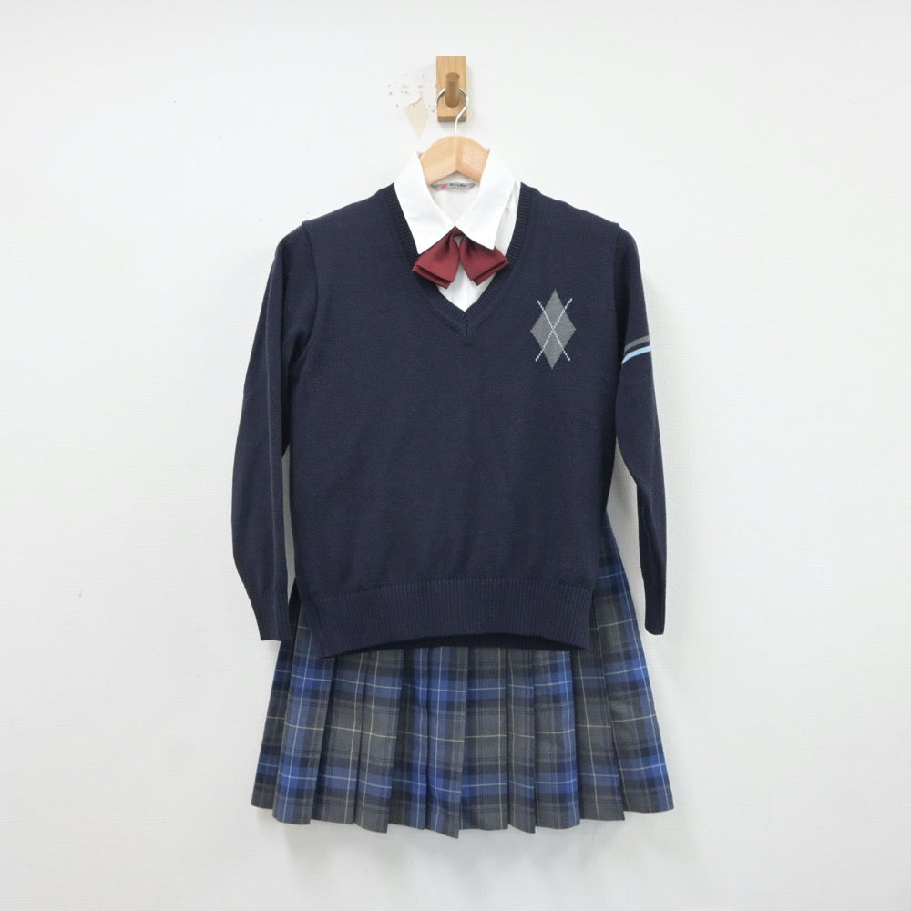 【中古】東京都 麹町学園女子中等部 女子制服 6点（ブレザー・シャツ・ニット・スカート）sf017443