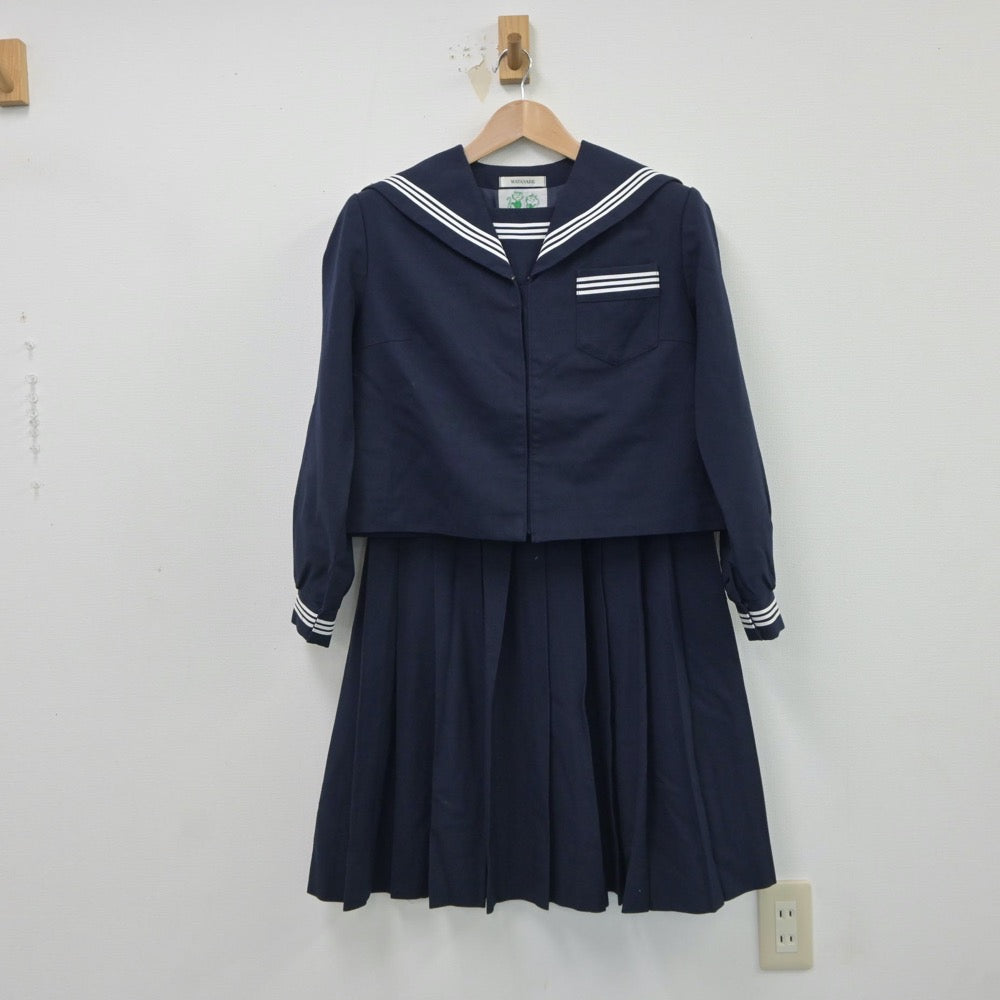 【中古】静岡県 磐田城山中学校 女子制服 2点（セーラー服・スカート）sf017456