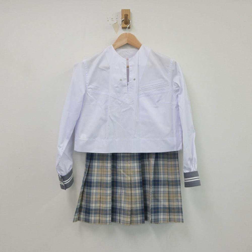 【中古】宮城県 日大桜丘高等学校 女子制服 3点（セーラー服・スカート）sf017465