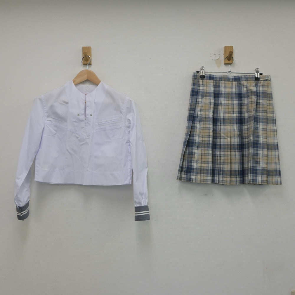 【中古】宮城県 日大桜丘高等学校 女子制服 3点（セーラー服・スカート）sf017465