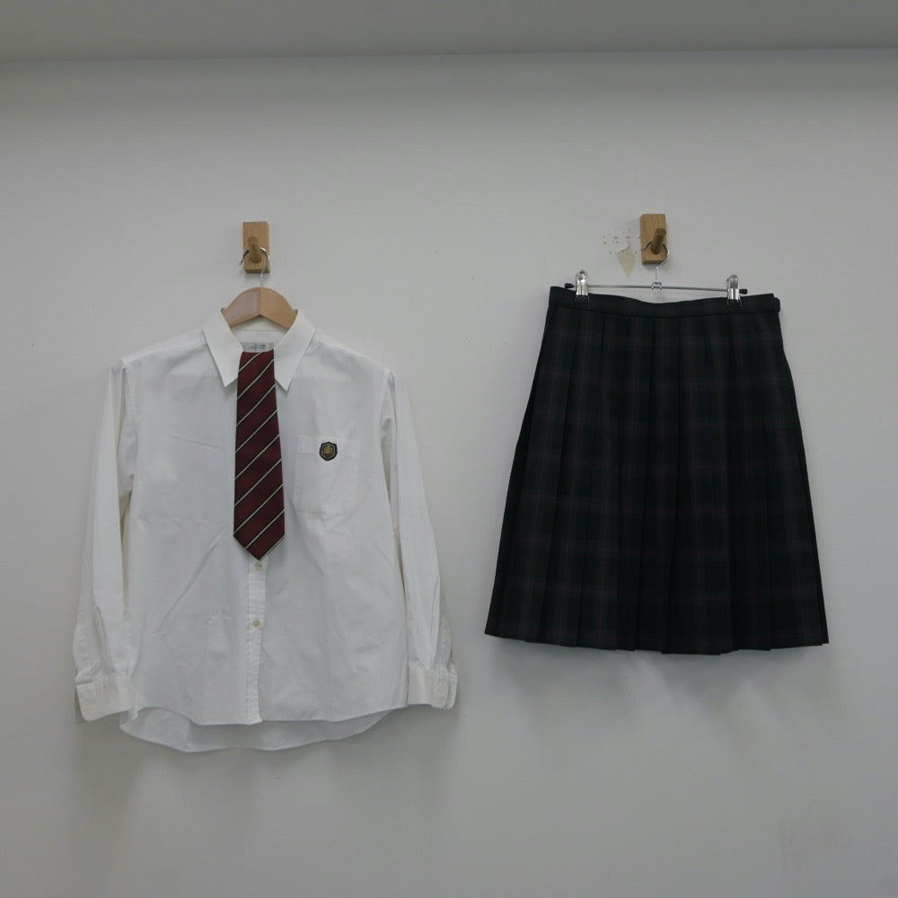 【中古】愛知県 誉高等学校 女子制服 4点（ブレザー・シャツ・スカート）sf017491