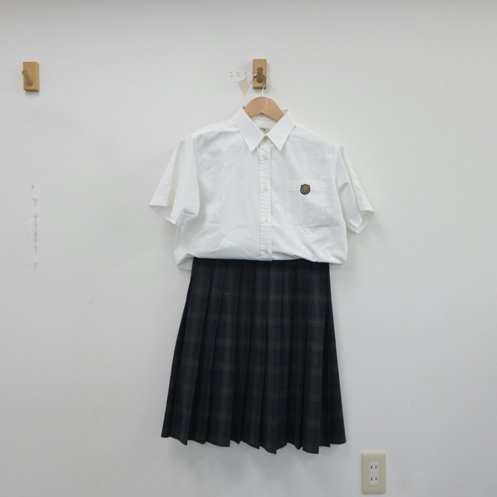 【中古】愛知県 誉高等学校 女子制服 2点（シャツ・スカート）sf017492