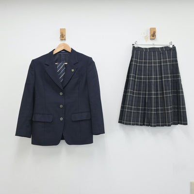 【中古】東京都 都立美原高等学校 女子制服 4点（ブレザー・スカート）sf017504