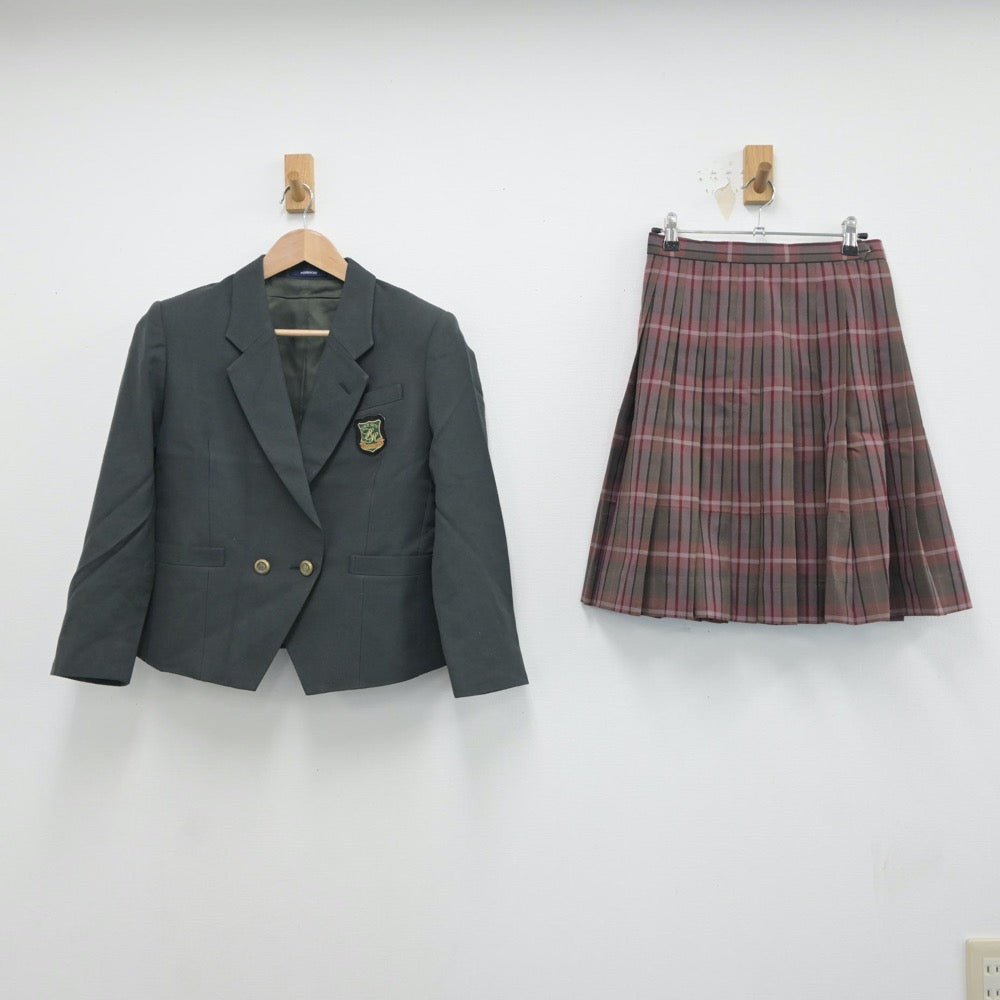 【中古】京都府 花園高等学校 女子制服 4点（ブレザー・ニット・スカート）sf017510