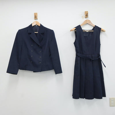 【中古】長崎県 諫早高等学校 女子制服 2点（ブレザー・ジャンパースカート）sf017513