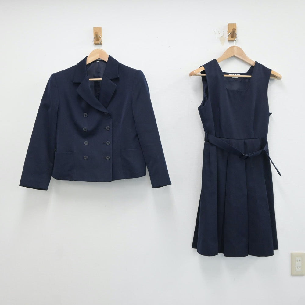 【中古】長崎県 諫早高等学校 女子制服 2点（ブレザー・ジャンパースカート）sf017514