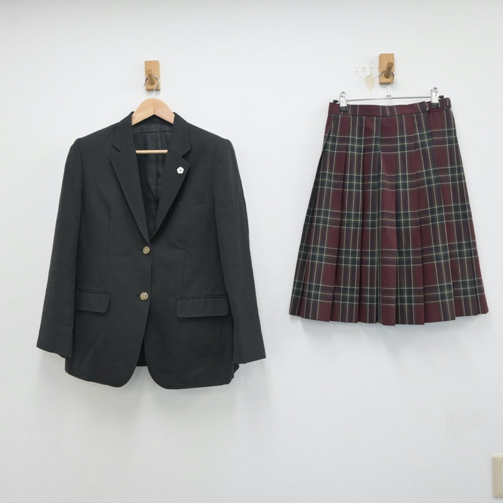 金沢総合高校制服スカート 中古制服】石川県 金沢市立伏見高等学校 女子制服 3点（ブレザー