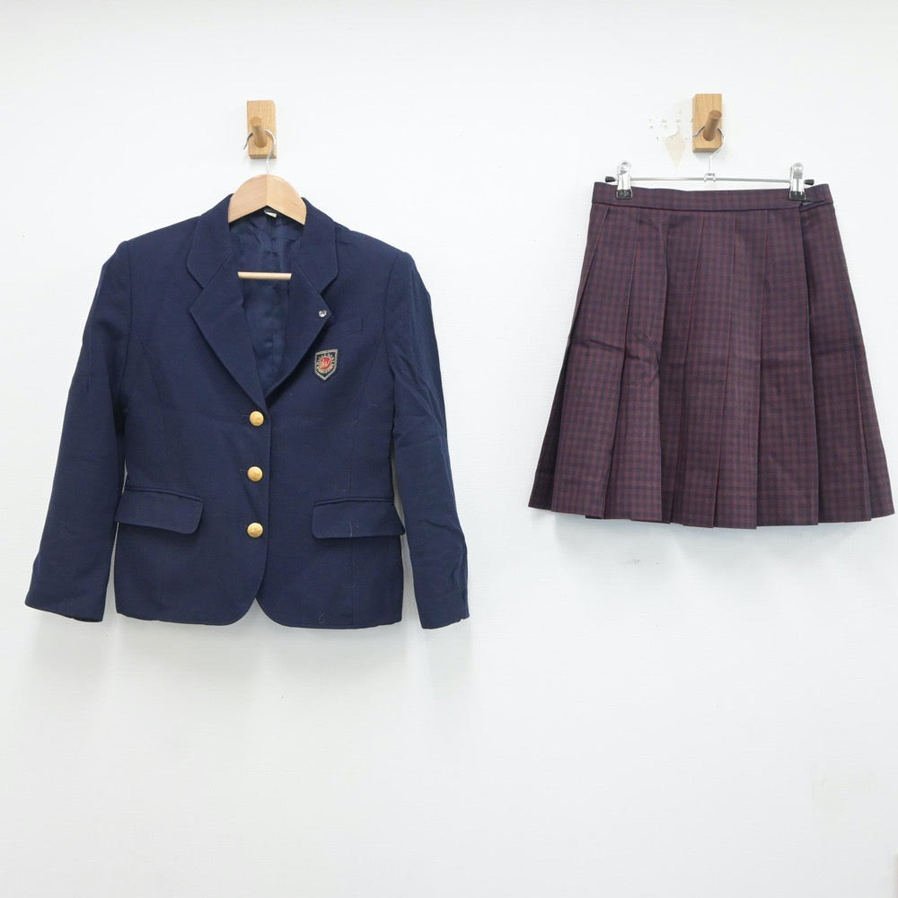 【中古】群馬県 高崎健康福祉大学高橋高等学校 女子制服 4点（ブレザー・スカート）sf017525