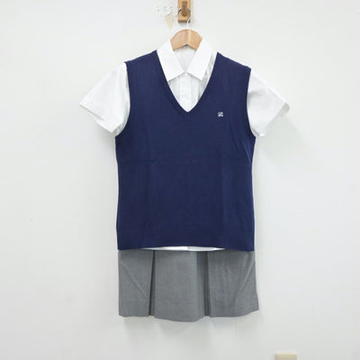 【中古】東京都 香蘭女学校 女子制服 4点（シャツ・ニットベスト・スカート）sf017542