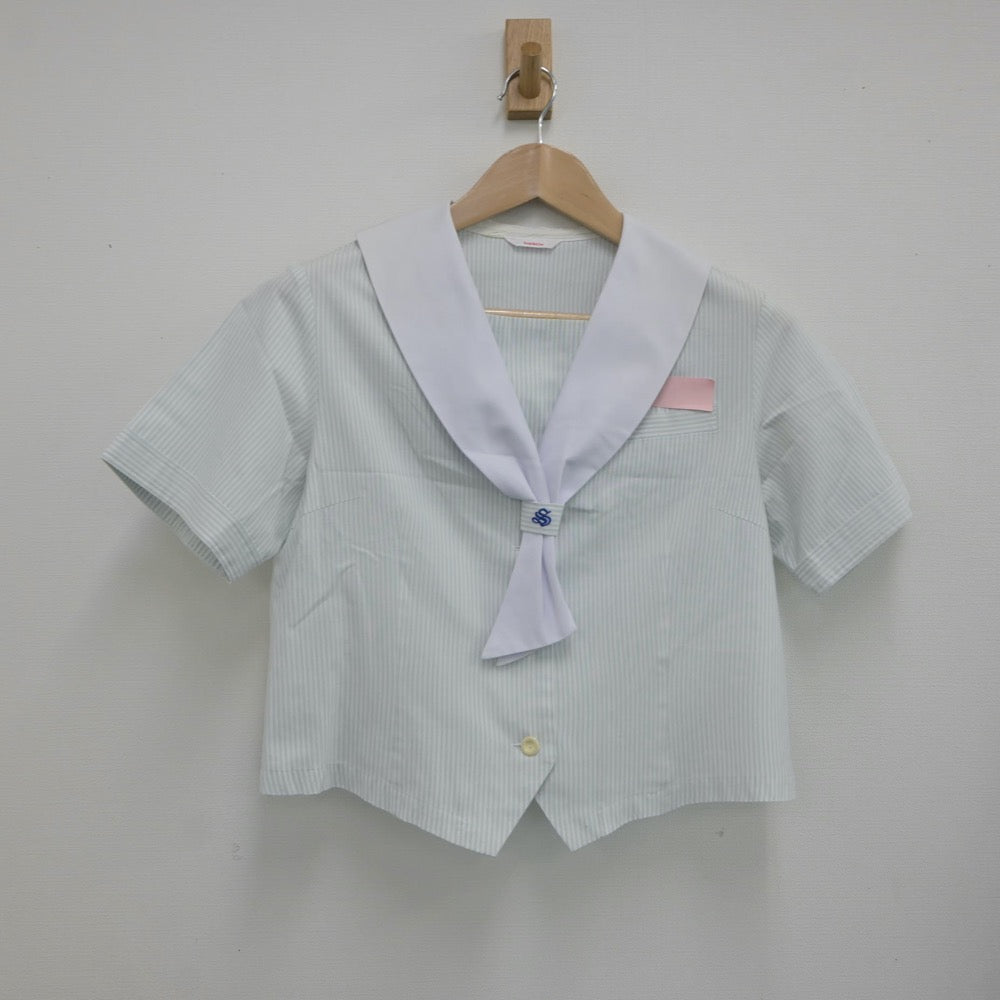 【中古】長崎県 真城中学校 女子制服 3点（セーラー服・ニットベスト・スカート）sf017548