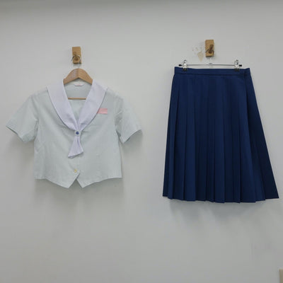 【中古】長崎県 真城中学校 女子制服 3点（セーラー服・ニットベスト・スカート）sf017549