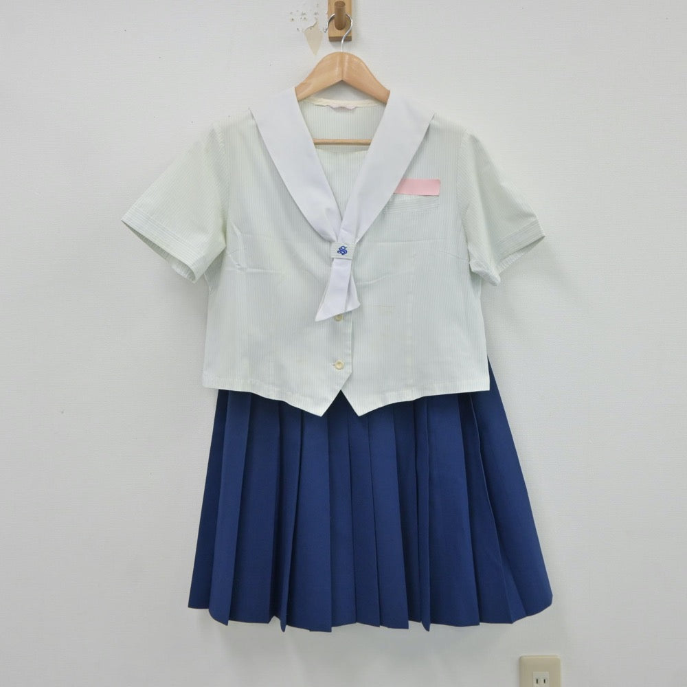 【中古】長崎県 真城中学校 女子制服 3点（セーラー服・スカート）sf017550