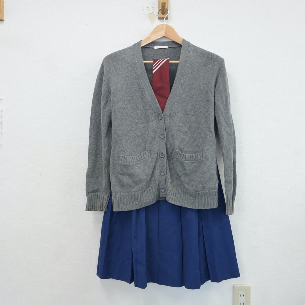 【中古】千葉県 習志野第七中学校 女子制服 3点（ニット・スカート）sf017558