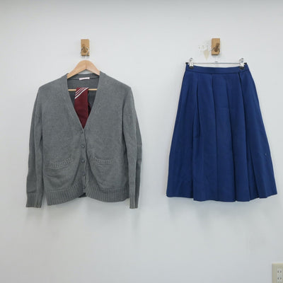 【中古】千葉県 習志野第七中学校 女子制服 3点（ニット・スカート）sf017558