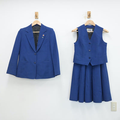 【中古】千葉県 習志野第七中学校 女子制服 4点（ブレザー・ベスト・スカート）sf017559