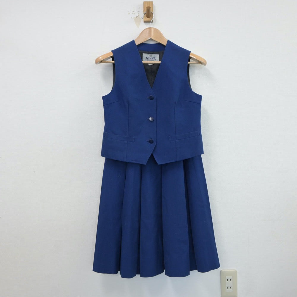 【中古】千葉県 習志野第七中学校 女子制服 4点（ブレザー・ベスト・スカート）sf017559