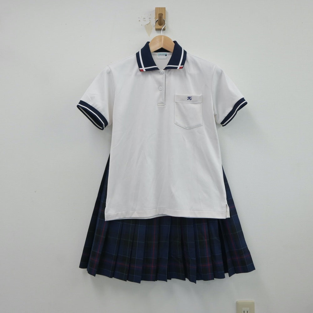 【中古】熊本県 熊本中央高等学校 女子制服 3点（シャツ・スカート）sf017570