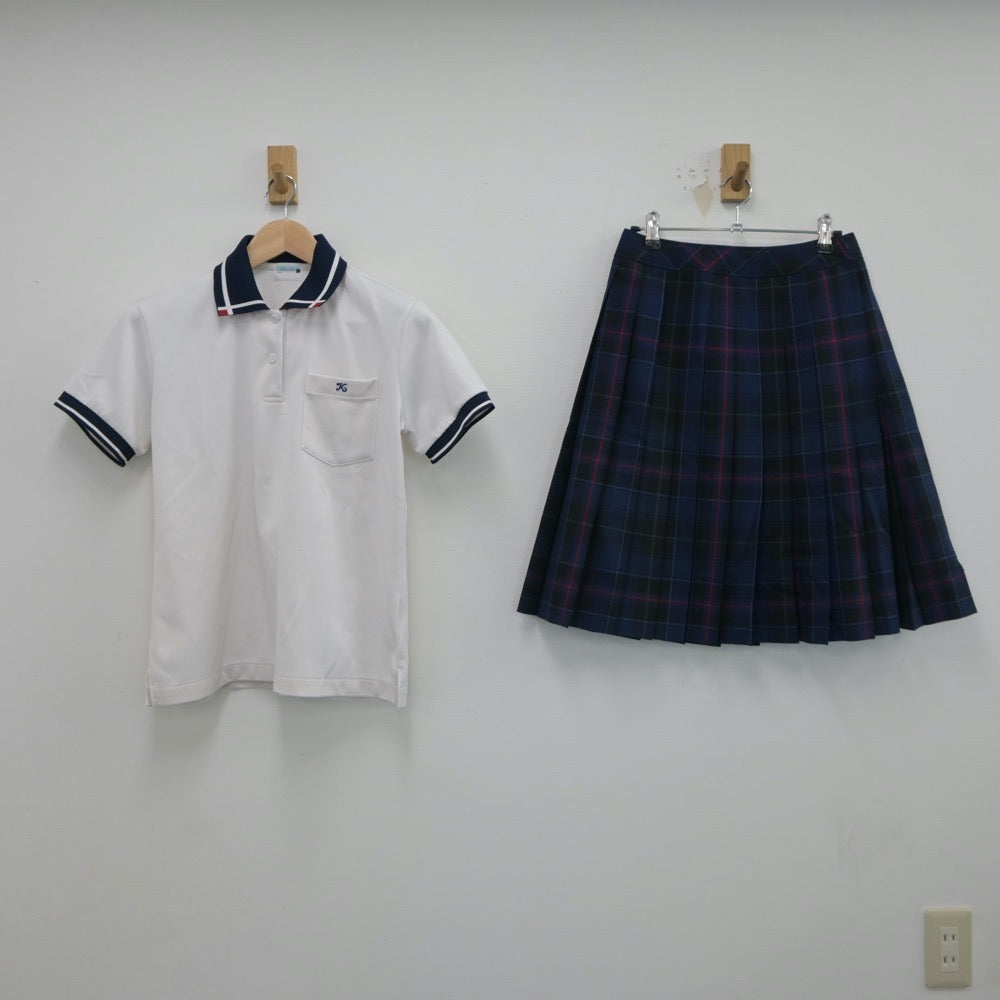 【中古】熊本県 熊本中央高等学校 女子制服 3点（シャツ・スカート）sf017570