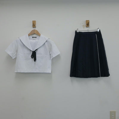 【中古】愛知県 菊里高等学校 女子制服 4点（セーラー服・スカート）sf017573