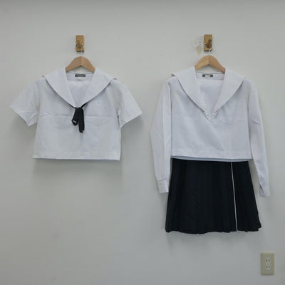 【中古】愛知県 菊里高等学校 女子制服 4点（セーラー服・スカート）sf017573