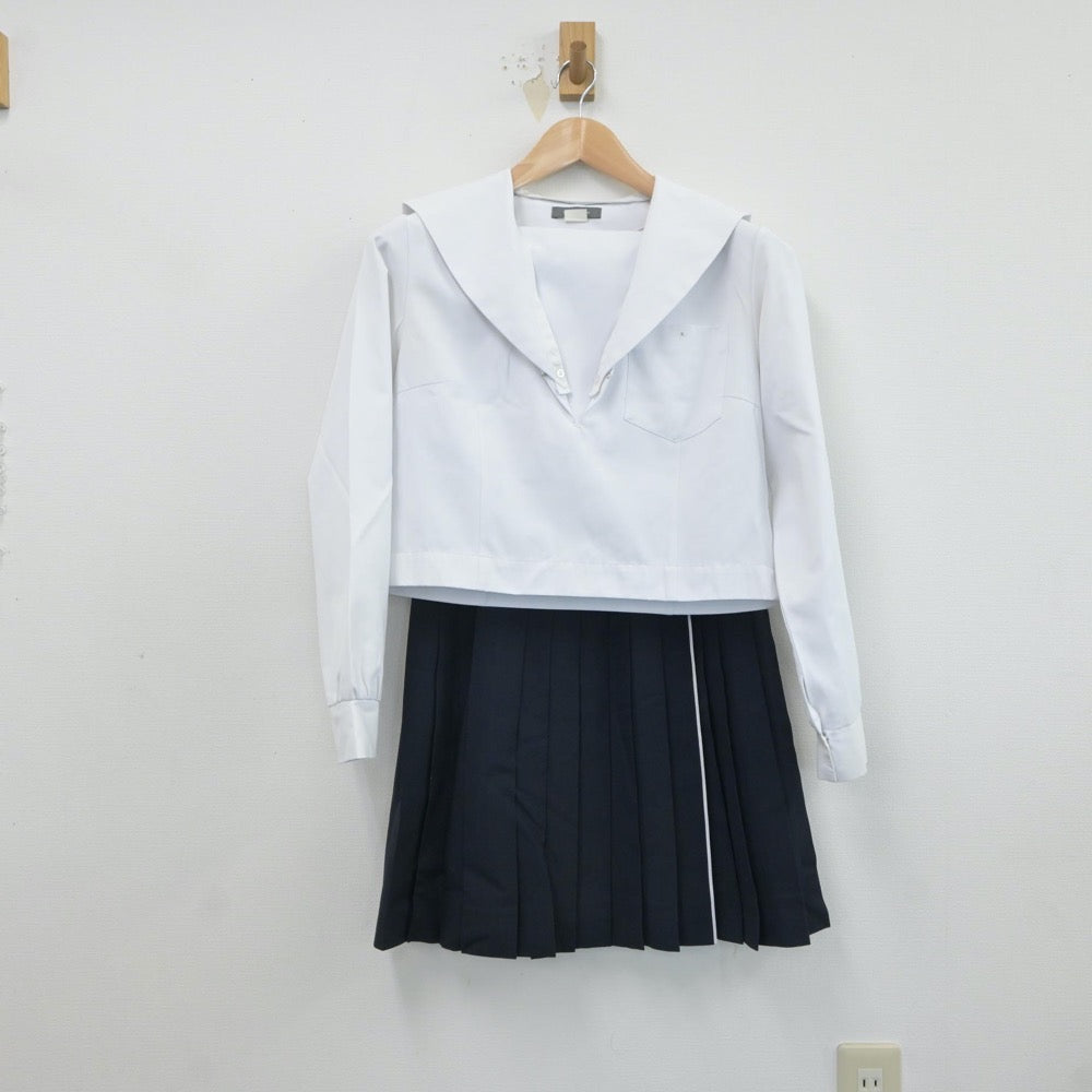 【中古】愛知県 菊里高等学校 女子制服 4点（セーラー服・スカート）sf017573